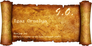 Igaz Orsolya névjegykártya